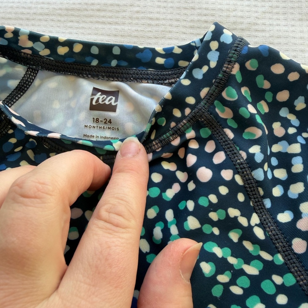 Tea Collection Navy and Multicolor Dot Rashguard Set - Picture 3 of 6